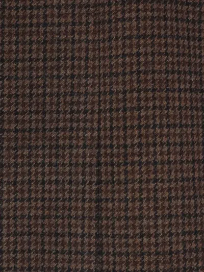 Chloé Houndstooth Double-breasted Jacket In Brown