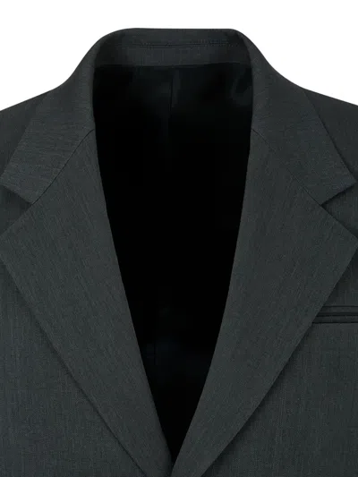 Studio Tomboy Buttoned Tailored Jacket In Gray