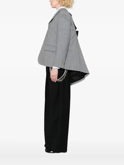 Comme Des Garçons Pinstriped Two-tone Jacket In Black