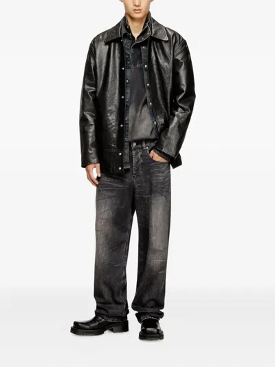 Diesel Gray Relaxed 2001 D-macro Jeans In Black