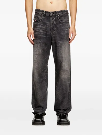 Diesel Gray Relaxed 2001 D-macro Jeans In Black