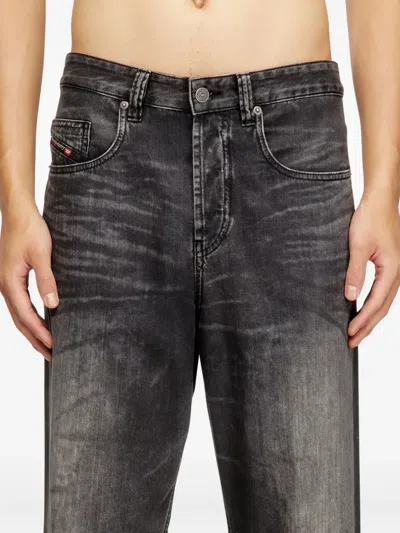 Diesel Gray Relaxed 2001 D-macro Jeans In Black