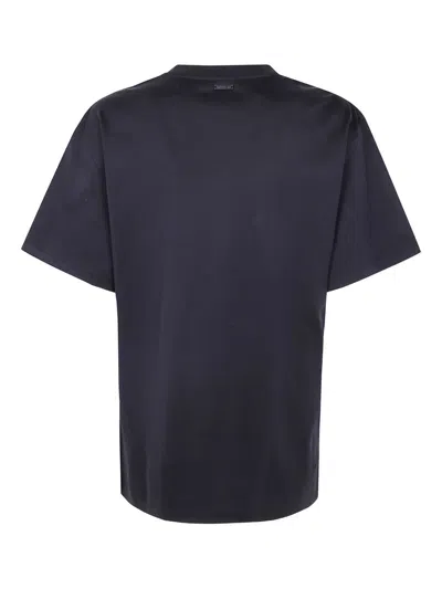 Mugler Short Sleeve Round Neck Top With Studs In Blue