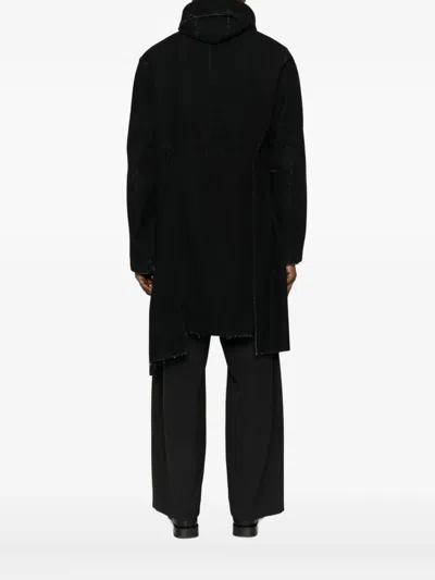 Masnada Hooded Button-fastening Coat In Black