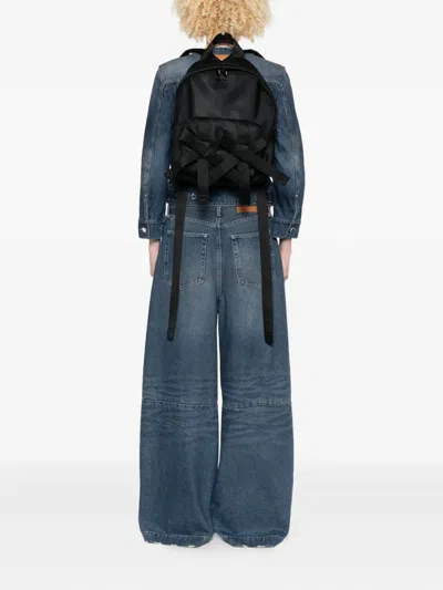Simone Rocha Beaded Utility Bow Backpack In Black