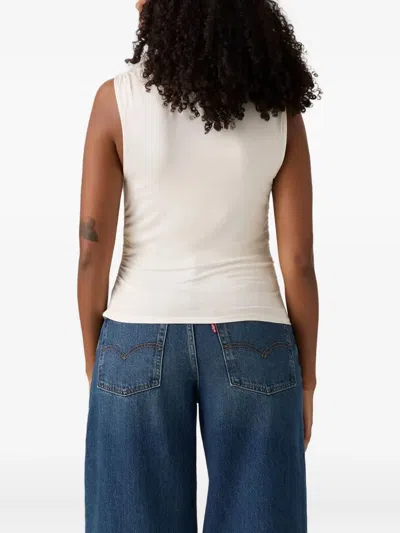Levi's Ruched-design Sleeveless Top In White
