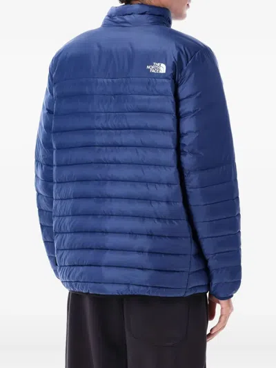 The North Face Men Blue Logo Puffer Jacket, S Luxury Jackets For Men Darveys In Blue