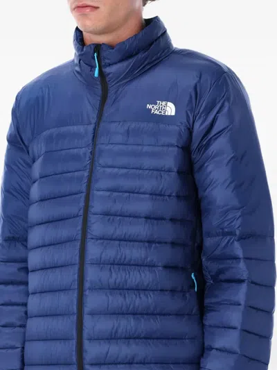 The North Face Men Blue Logo Puffer Jacket, S Luxury Jackets For Men Darveys In Blue