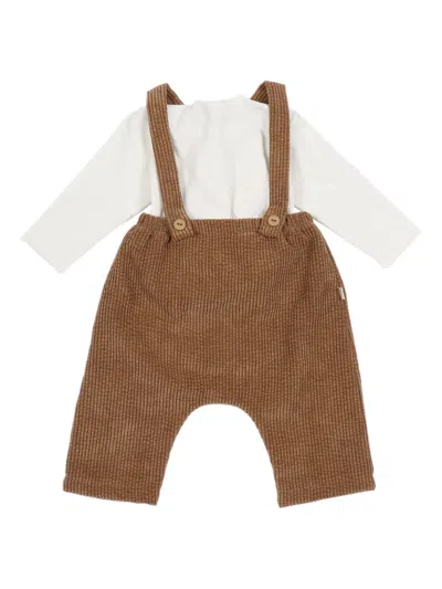 Teddy & Minou Corduroy Dungaree Set In Multi