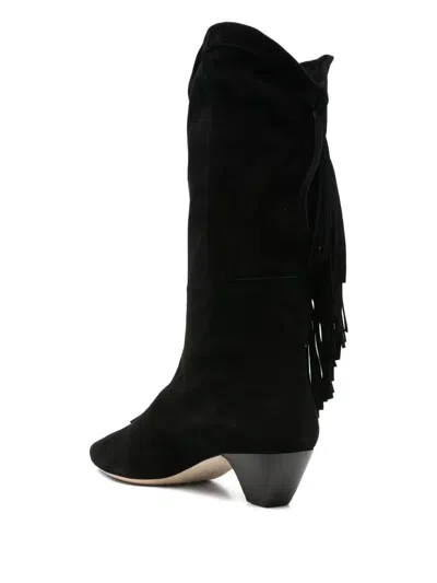Iro Fringe-detail Pointed-toe Boots In Black
