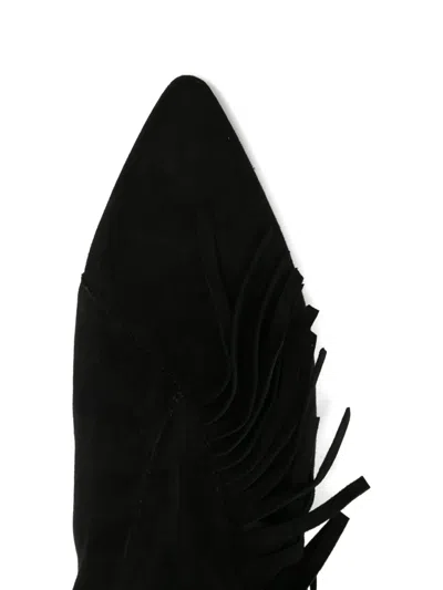 Iro Fringe-detail Pointed-toe Boots In Black