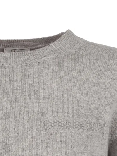 Peserico Soft Knitted Sweater With Crew Neckline In Gray