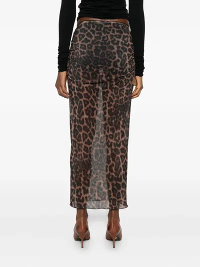 Aniye By Leopard-print Mesh Skirt In Animal Print