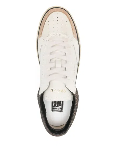 Ghoud Ghōud 'pads' Sneakers In White And Brown Leather In White