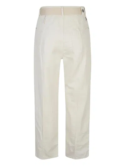 束腰棉亚麻混纺长裤