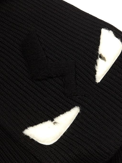 Fendi Bag Bugs Appliqué Wool Scarf In Black | ModeSens