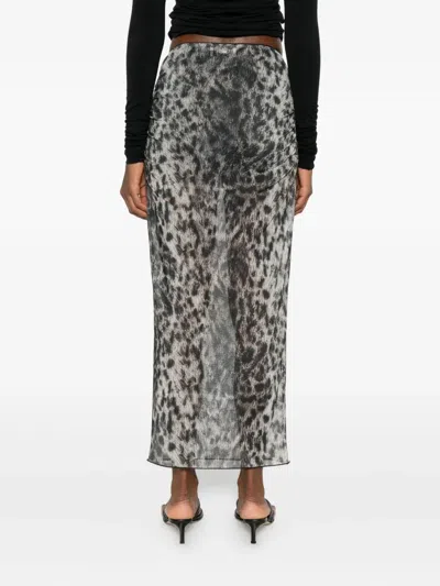 Aniye By Mesh Leopard-print Midi Skirt In Multi