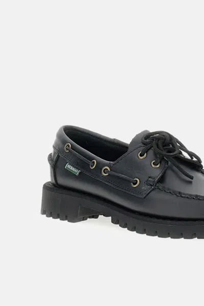 Sebago Black Ranger Moc Soft Loafers In Black