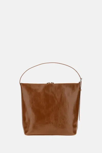 Apc A.p.c. Zip Shoulder Bag With Top Handle In Nude