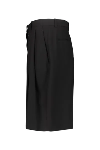 The Row Vesperis Virgin Wool Bermuda Shorts In Black
