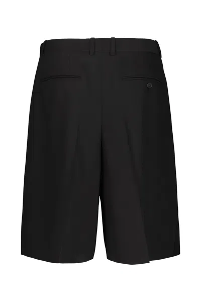 The Row Vesperis Virgin Wool Bermuda Shorts In Black