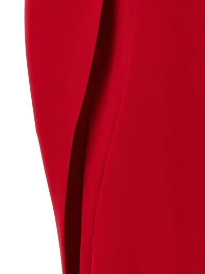 Alberta Ferretti Women Red Long Dress With Hooded Sleeves And Cut Out On The Back In Fabric Woman