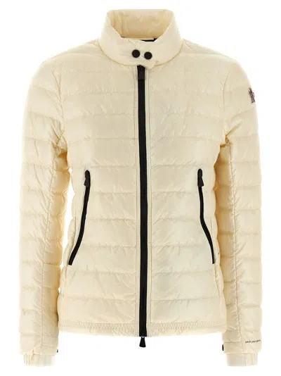 Moncler Grenoble Ivory Nylon Walibi Down Jacket In Yellow