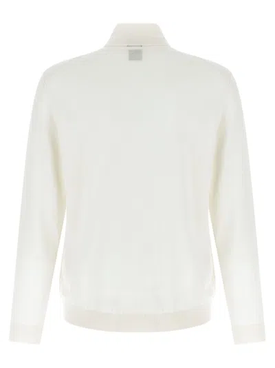 Hugo Boss Boss Musso Virgin Wool Turtleneck Sweater In White