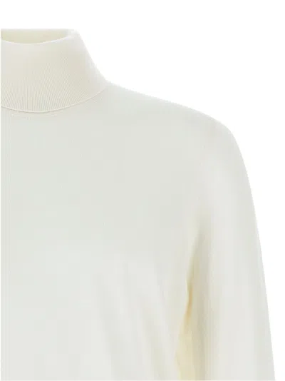 Hugo Boss Boss Musso Virgin Wool Turtleneck Sweater In White