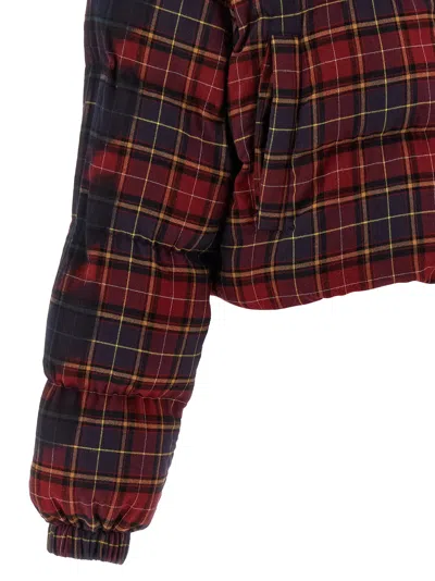 Off-white 'check Flan Arrow Spray' Down Jacket In Black