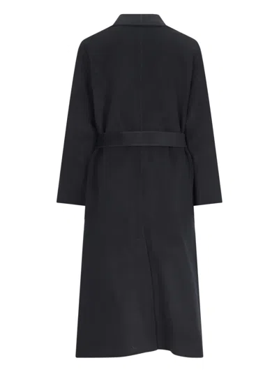 Ivy & Oak Carrie Rose Black Wool Coat With Draped Collar In Black