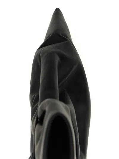 Rick Owens Ankle Boots With Clear Heel And Pointed Toe In Black