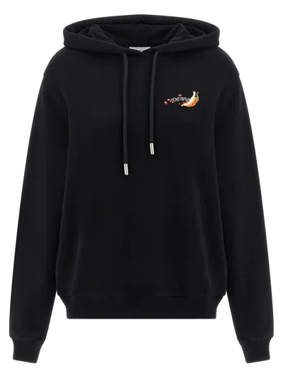 Off-white Arrow Graphic Hoodie Featuring Drawstring In Black
