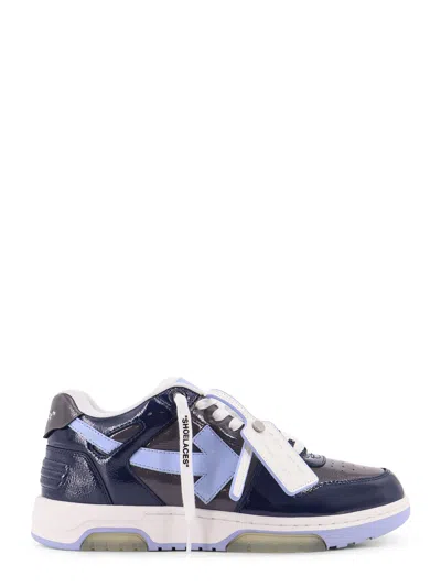 Off-white Ooo Patent Lea Low-top Patent Leather Sneakers In Blue