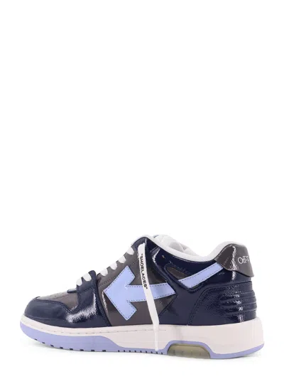 Off-white Ooo Patent Lea Low-top Patent Leather Sneakers In Blue