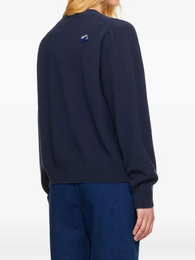 Ader Error Button-fastening Logo-detail Cardigan In Blue