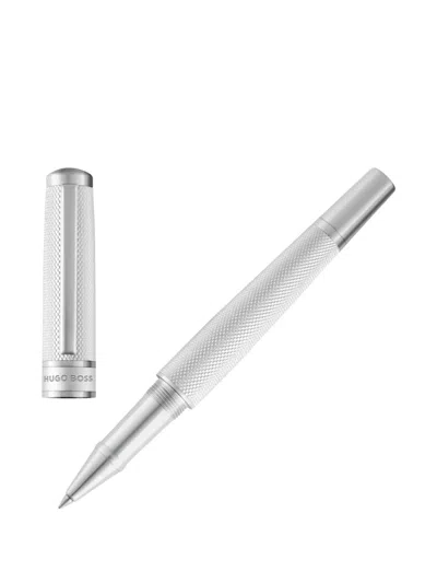 Hugo Boss Logo-debossed Rollerball Pen In Silver