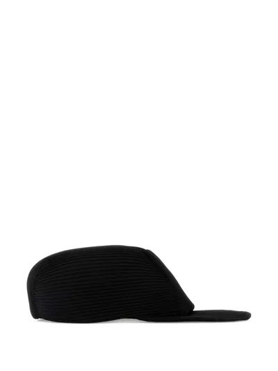 Issey Miyake Ribbed Texture Curved Brim Baseball Cap In Black