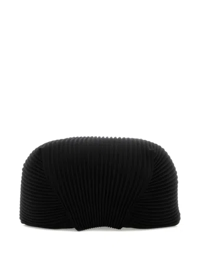 Issey Miyake Ribbed Texture Curved Brim Baseball Cap In Black