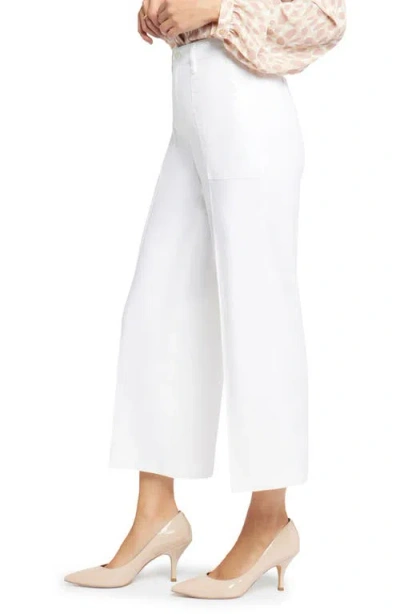 Nydj Linen Blend Crop Wide Leg Pants In White