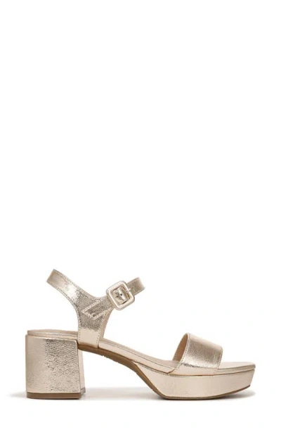 Lifestride Rhythmn Womens Metallic Ankle Strap Block Heel In Silver