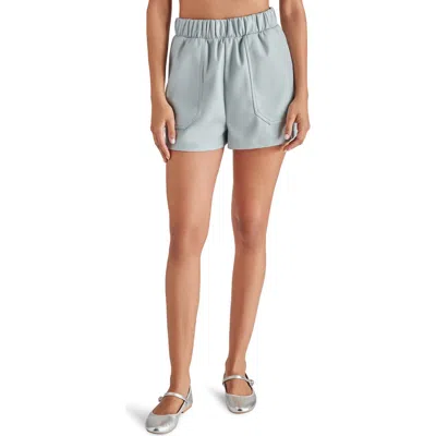 Steve Madden Faux The Record Faux Leather Shorts In Blue