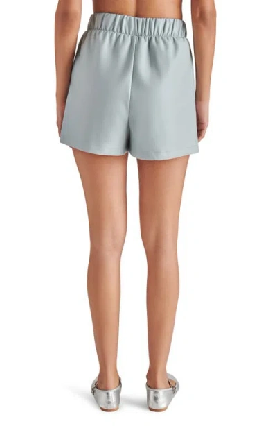 Steve Madden Faux The Record Faux Leather Shorts In Blue