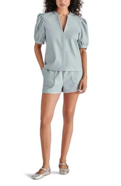 Steve Madden Faux The Record Faux Leather Shorts In Blue