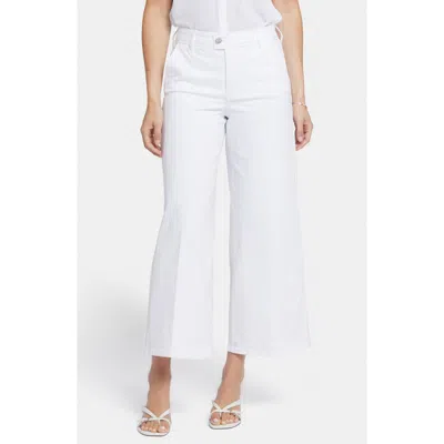 Nydj Mona High Waist Ankle Wide Leg Trouser Jeans In White
