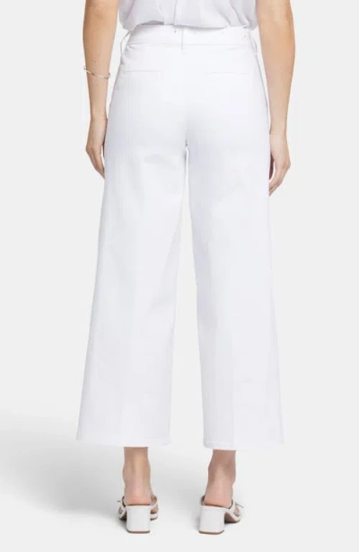 Nydj Mona High Waist Ankle Wide Leg Trouser Jeans In White