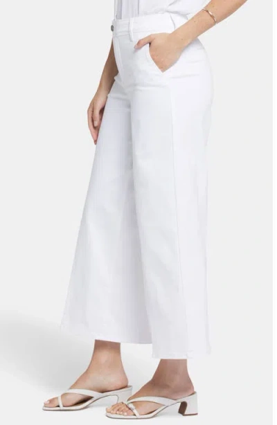 Nydj Mona High Waist Ankle Wide Leg Trouser Jeans In White