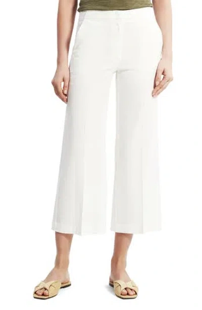 Theory Clean Terena Crop Wide Leg Linen Blend Pants In Neutral