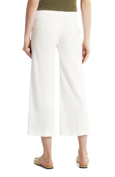 Theory Clean Terena Crop Wide Leg Linen Blend Pants In Neutral