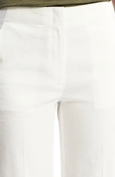 Theory Clean Terena Crop Wide Leg Linen Blend Pants In Neutral